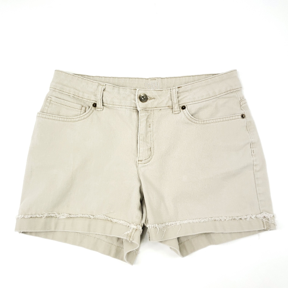 Time and True Midrise Tan Shorts Size 8